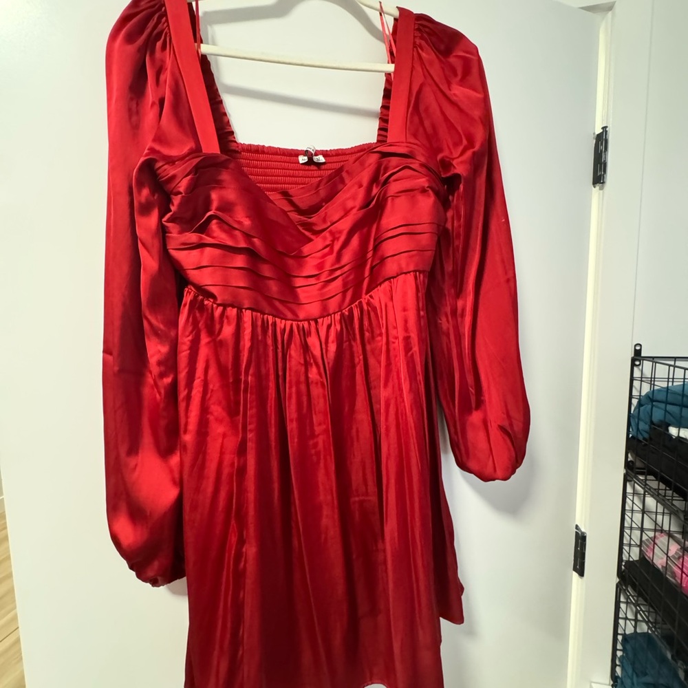 Abercrombie & Fitch Red Long Sleeve Dress